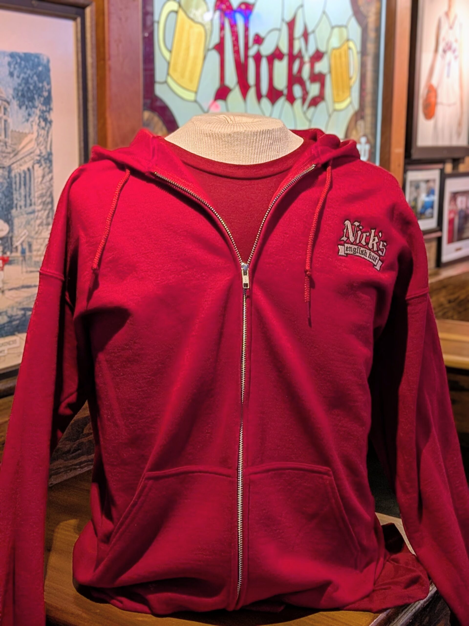Nick's Full-zip Hoodie - Red (Nick's Banner)